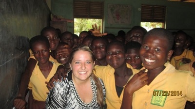 Brittany Kaiser works with children in Ghana